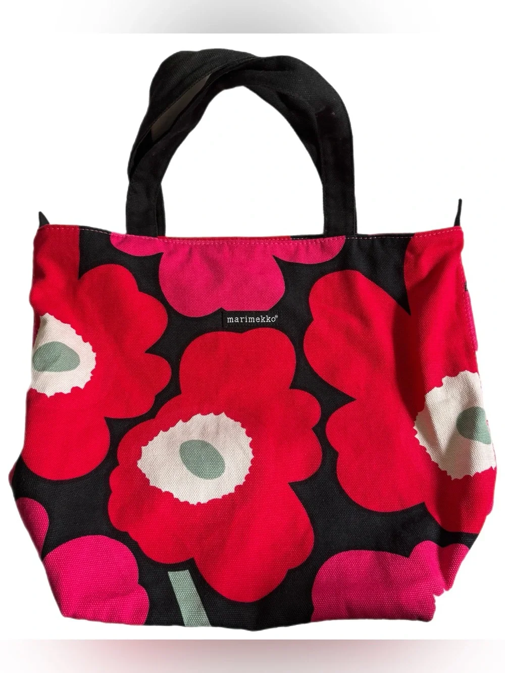 Marimekko Avon Breast Cancer Crusade Awareness Poppy Flower Canvas Tote Bag